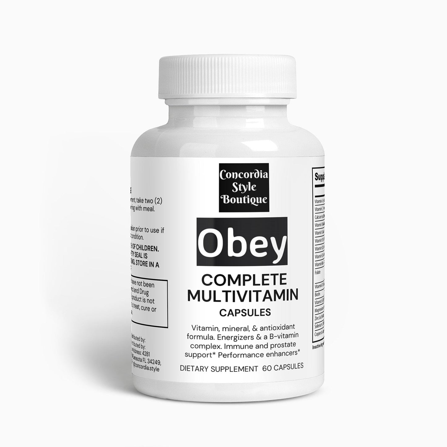 Complete Multivitamin - Obey - Premium Vitamins & Minerals from Concordia Style Boutique - Just $16.67! Shop now at Concordia Style Boutique