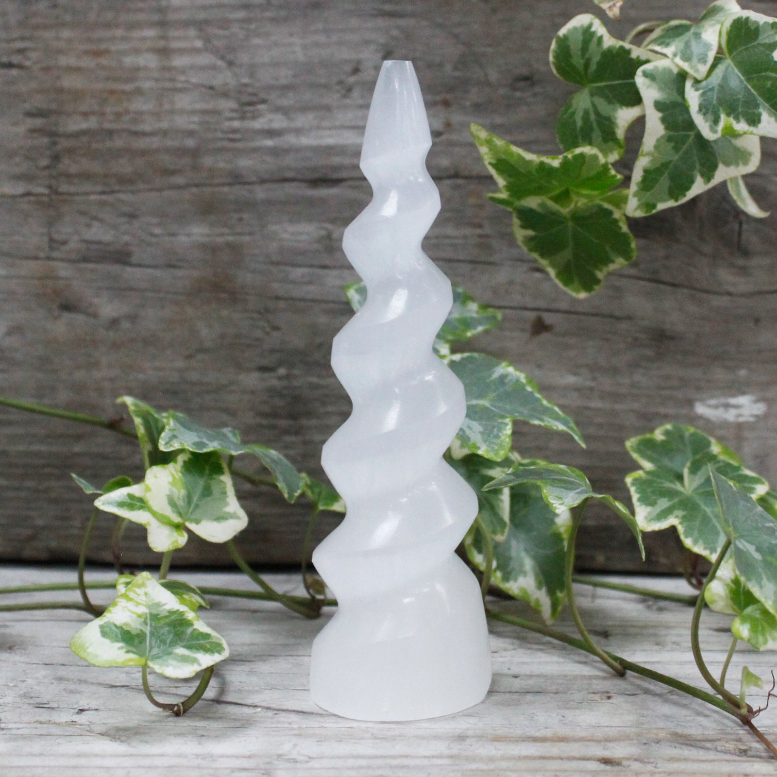 Selenite Spiral Unicorn Horn Tower - 15 cm - Premium Home Living & Improvement from AW DROPSHIP - Just $29.37! Shop now at Concordia Style Boutique