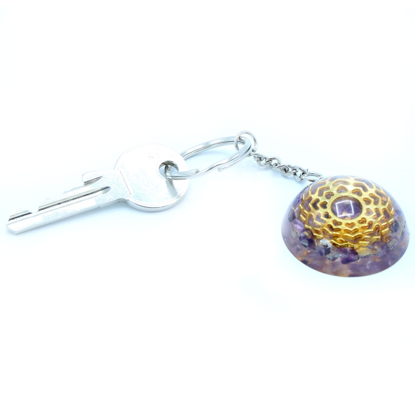 Orgonite Power Keyring - Amethyst Mandala Hearts (4 Sets) - Premium Home Living & Improvement from AW DROPSHIP - Just $24.26! Shop now at Concordia Style Boutique