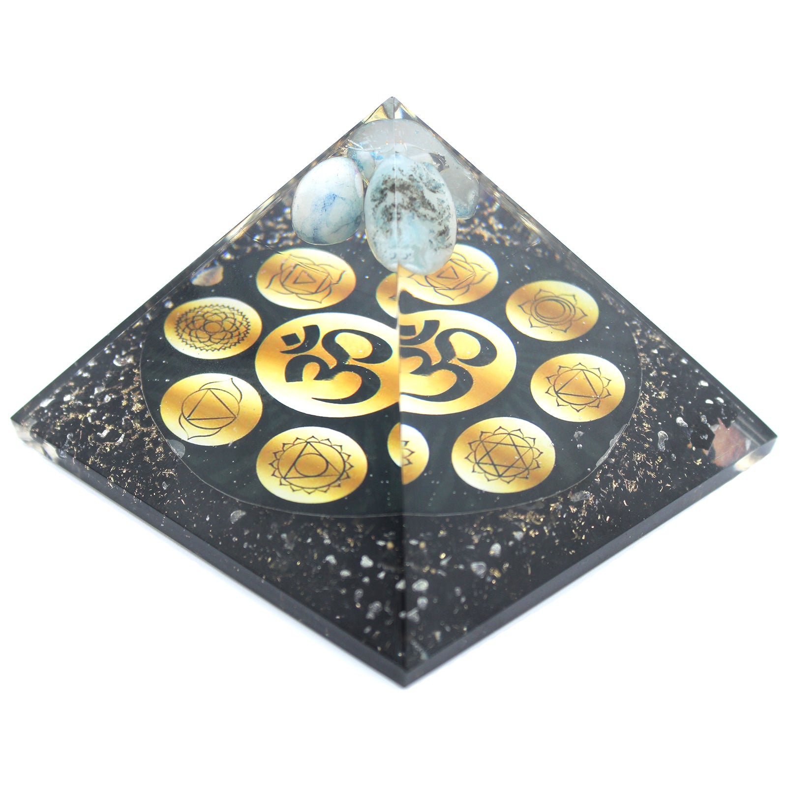 Orgonite Pyramid - Midnight Om Chakra - 90 mm - Premium Orgonite Pyramid - Midnight Om Chakra - 90mm from AW DROPSHIP - Just $42.55! Shop now at Concordia Style Boutique