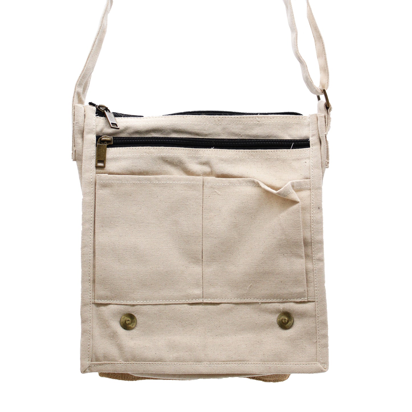 Cotton Canvas Messenger Bag - Natural and Soft Jute - Premium  from AW DROPSHIP - Just $31.70! Shop now at Concordia Style Boutique