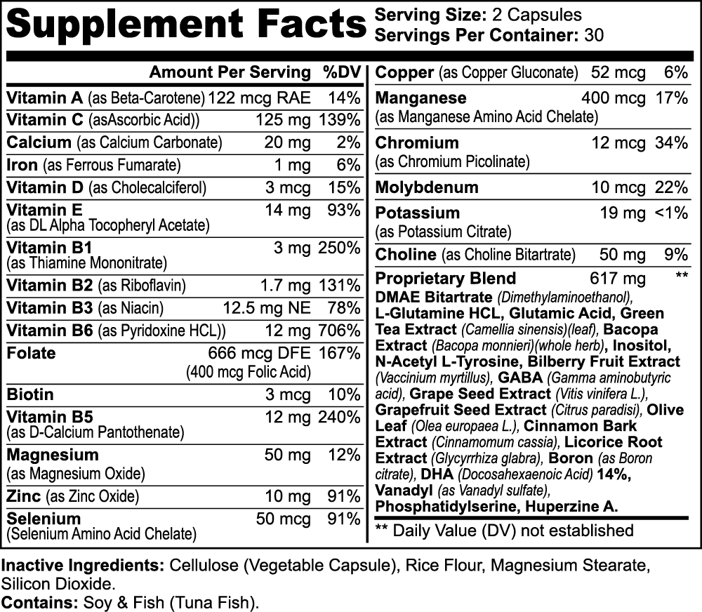 Nootropic Brain & Focus Formula - Premium Specialty Supplements from Concordia Style Boutique - Just $52! Shop now at Concordia Style Boutique