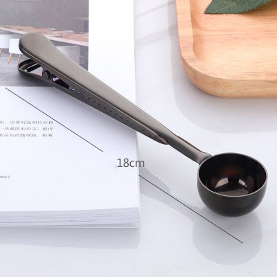 2 in 1  Stainless Steel Coffee Spoon Sealing Clip