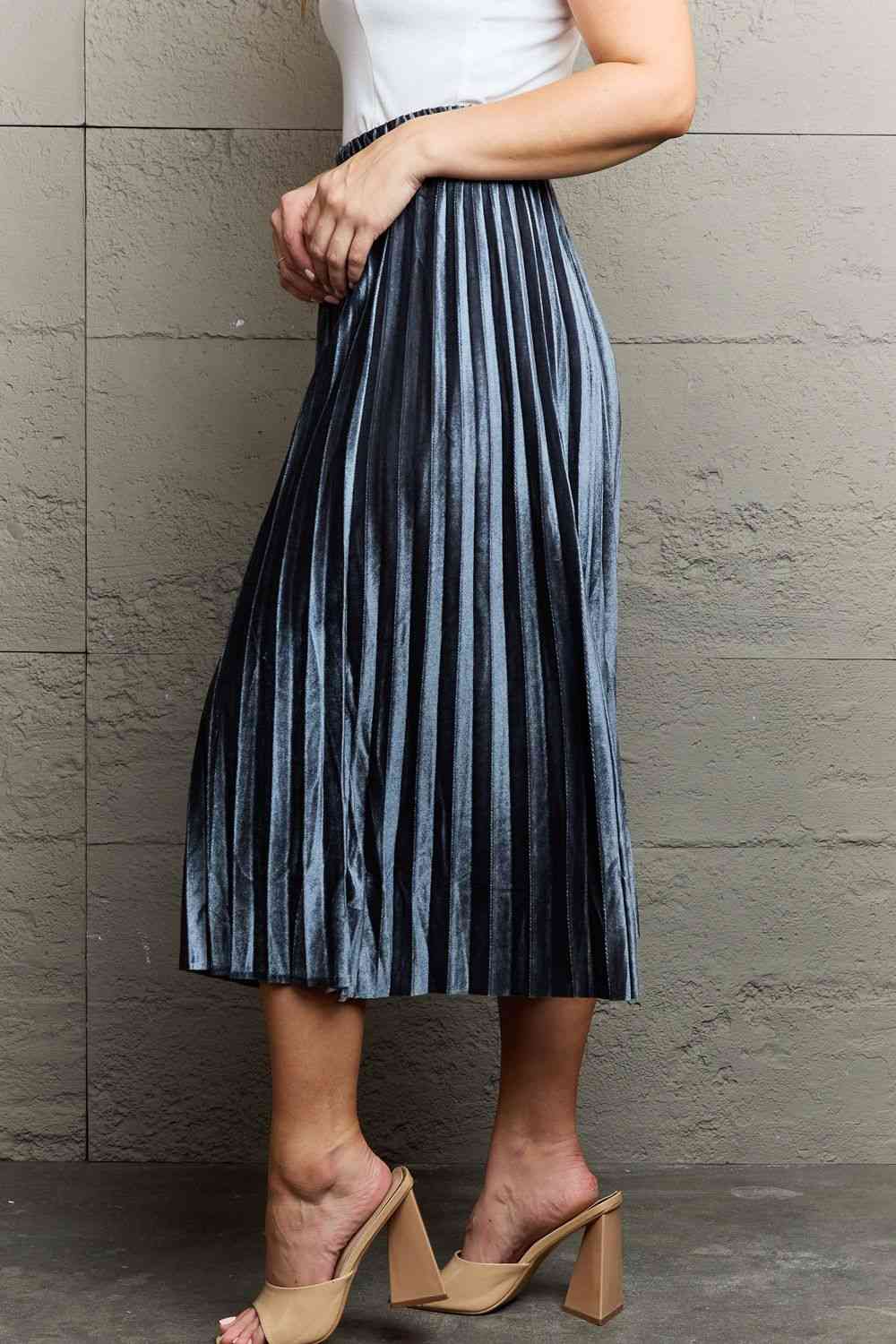 Ninexis Accordion Pleated Flowy Midi Skirt - Premium Accordion Pleated Flowy Midi Skirt from Concordia Style Boutique - Just $31.46! Shop now at Concordia Style Boutique