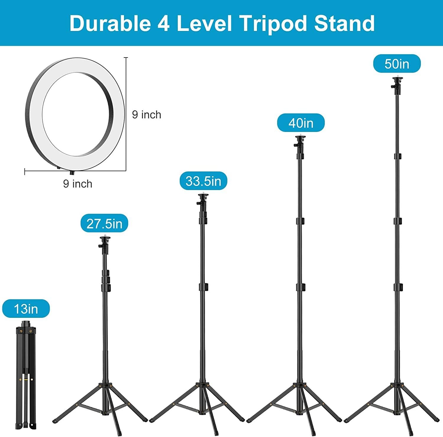 9 inch Ring Light with Stand and Phone Holder, 50" Tripod with Remote - Premium Ring Light with Stand and Phone Holder from MyDepot - Just $33.98! Shop now at Concordia Style Boutique