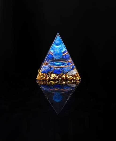 Moonstone Crystal Orgone Pyramid - Lapis Lazuli Ball Tai Chi - Ogan Crystal Energy Tower - Nature Reiki Healing Chakra Crushed Stone Jewelry - 5cm - Premium Orgone Pyramid from Concordia Style Boutique - Just $10.78! Shop now at Concordia Style Boutique