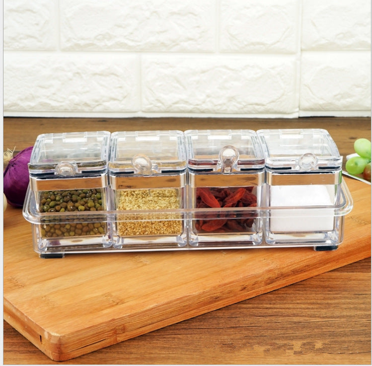 European acrylic seasoning box Stainless steel sealing ring transparent environmental condiment box suit kitchen supplies - Premium  from Concordia Style - Just $10.70! Shop now at Concordia Style Boutique