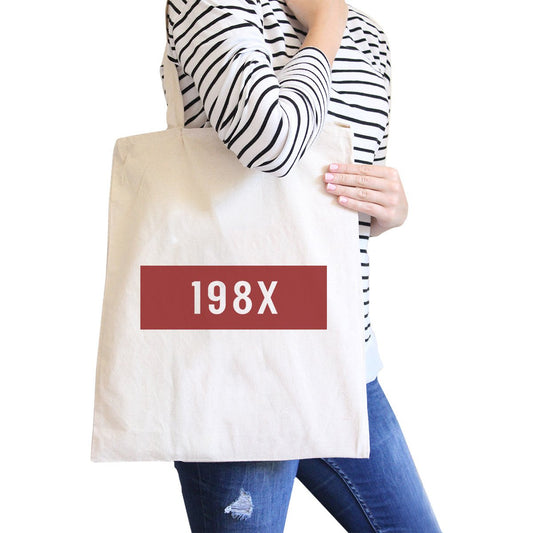 198X - Natural Canvas Tote Bag Trendy Shoulder Bag Eco-Friendly - Premium Bags & Luggage - Women's Bags from TSF Design - Just $26! Shop now at Concordia Style Boutique