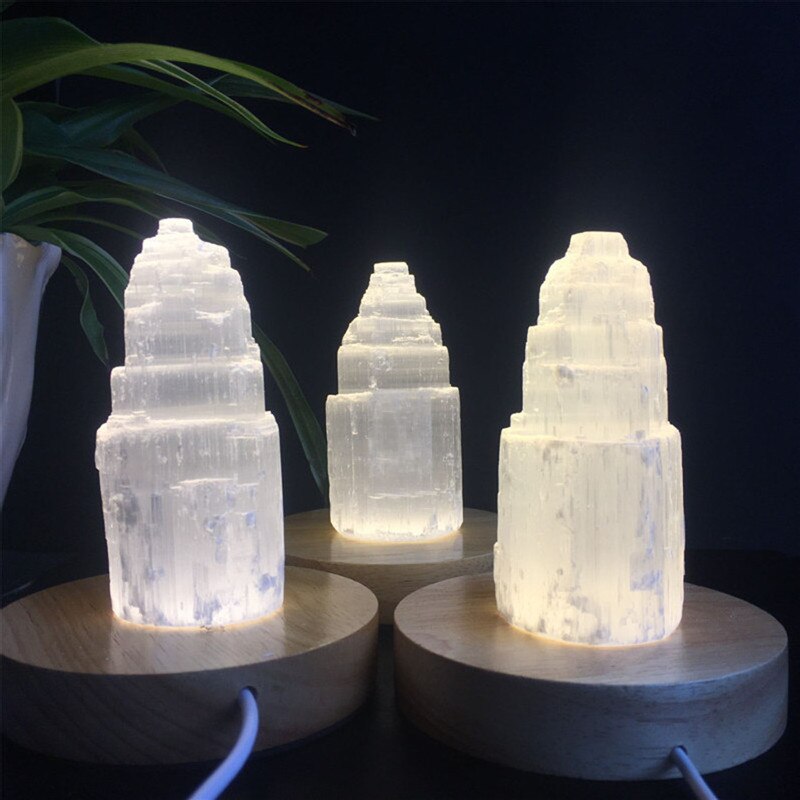 Natural quartz crystal selenite tower lamp - Premium  from Concordia Style Boutique - Just $11.93! Shop now at Concordia Style Boutique