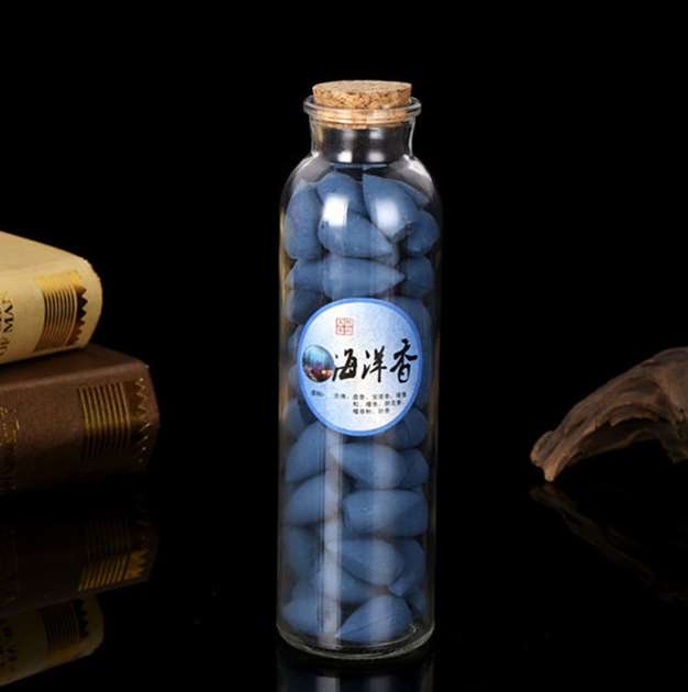 70Pcs Glass Bottle Package Flavor Can Choose Natural Smoke Backflow Incense Cones Hollow Cone Incense Sandalwood