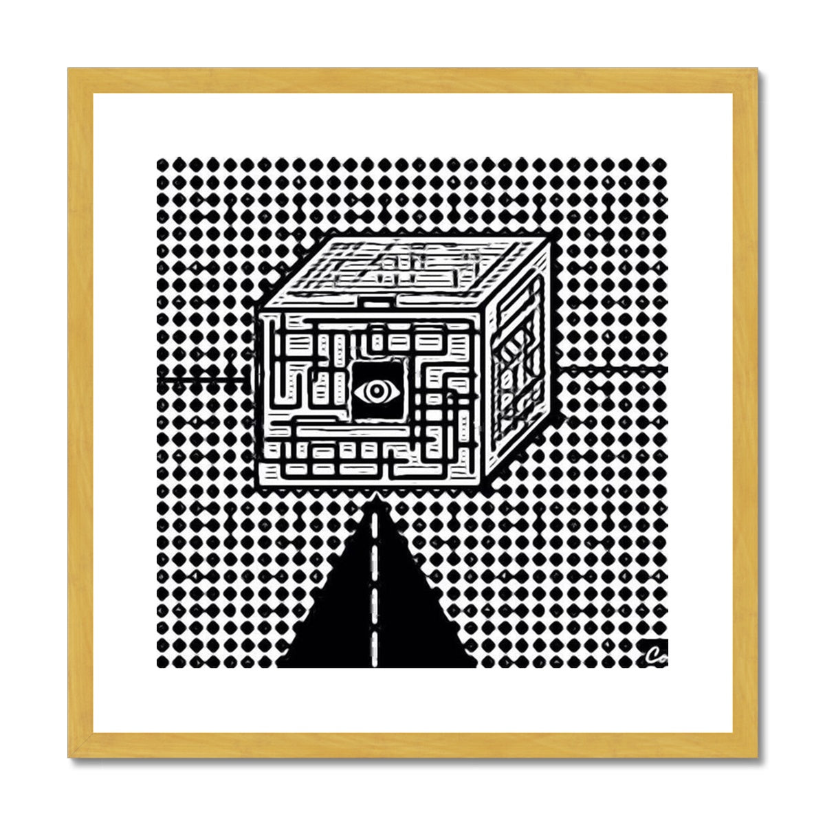 The Cube Antique Framed & Mounted Print