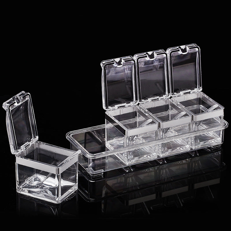 European acrylic seasoning box Stainless steel sealing ring transparent environmental condiment box suit kitchen supplies