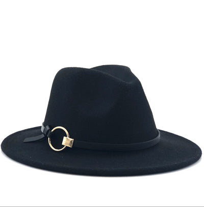 Wool Fedora Hat Hawkins Felt Cap Wide Brim Ladies Trilby Chapeu Feminino Hat Women Men Jazz Church Godfather Sombrero Caps - Premium hat from Concordia Style Boutique - Just $18.75! Shop now at Concordia Style Boutique