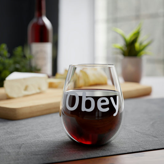 Obey - Stemless Wine Glass, 11.75oz - Premium Wine Glass from Concordia Style Boutiqueprint - Just $23.65! Shop now at Concordia Style Boutique