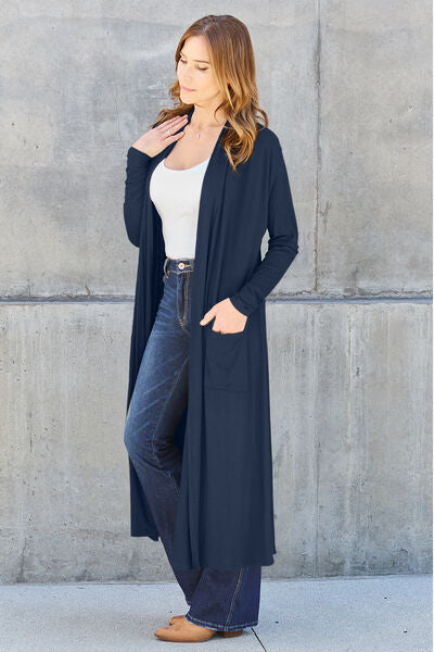 Basic Bae Full Size Open Front Long Sleeve Cover Up - Premium Full Size Open Front Long Sleeve Cover Up from Concordia Style Boutique - Just $30.68! Shop now at Concordia Style Boutique