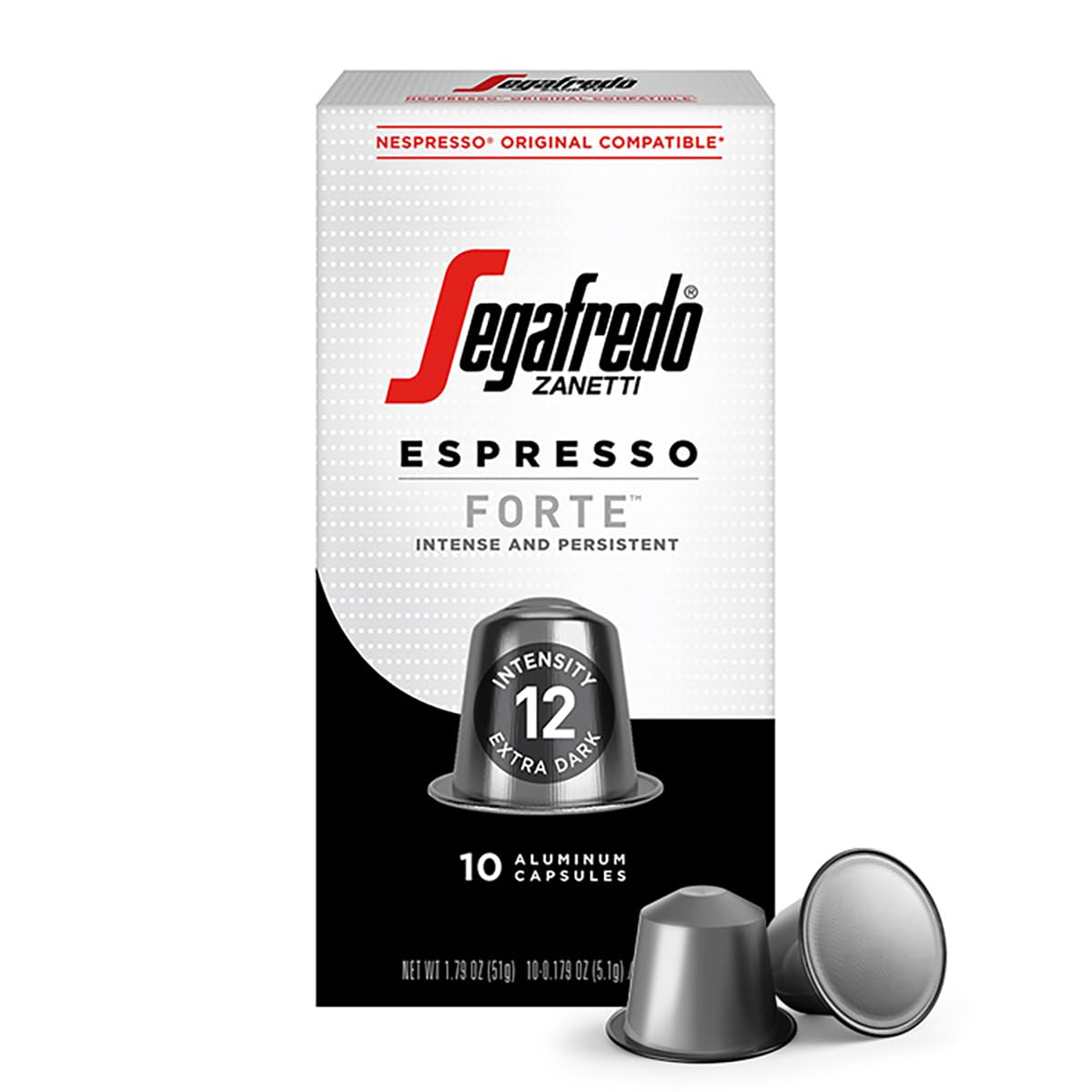 Segafredo Zanetti Forte Espresso Capsules, Extra Dark Roast, Intensity 12, Compatible with Nespresso Original Machines, 10 Count Aluminum Pods - Premium Espresso Capsules from Concordia Style Boutique - Just $9.91! Shop now at Concordia Style Boutique