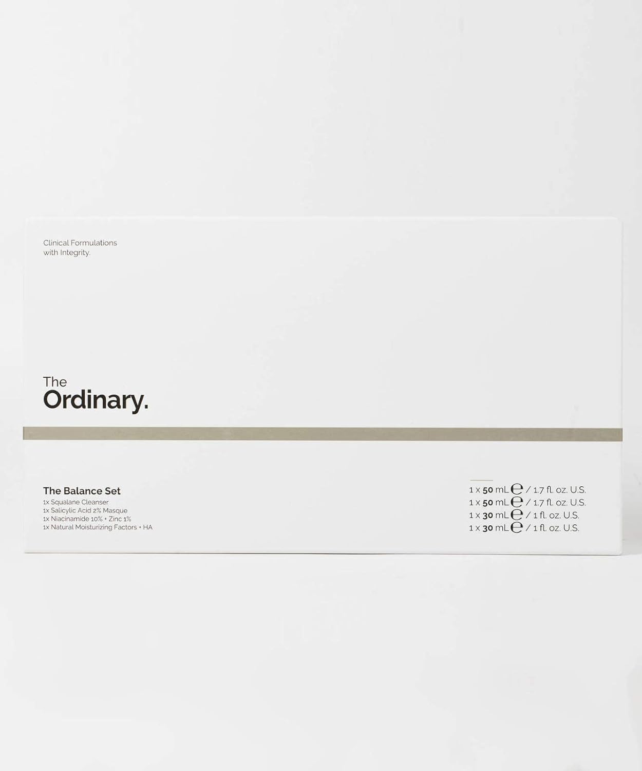 The Ordinary The Balance Set (4 Pcs: Squalance Cleanser + Salicylic Acid 2% Masque + Niacinamide 10% + Zinc 1% + Natural Moisturizing Factors + HA) - Premium  from Concordia Style Boutique - Just $55.07! Shop now at Concordia Style Boutique