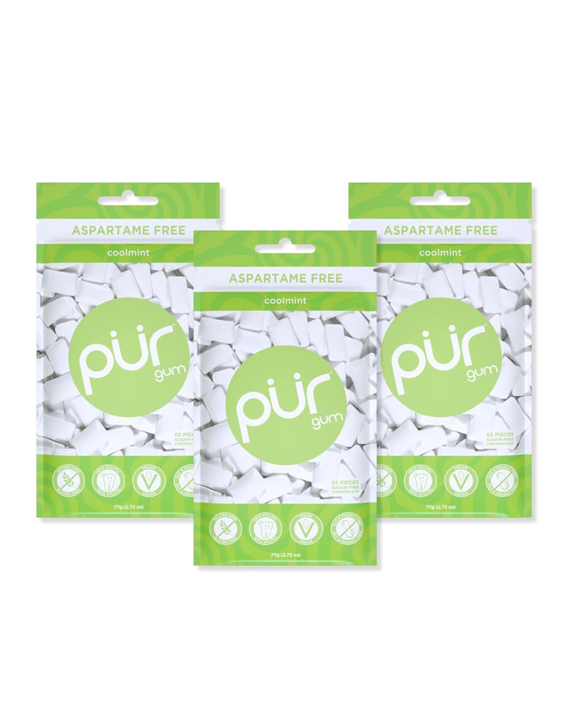 PUR Gum | Aspartame Free Chewing Gum | 100% Xylitol | Sugar Free, Vegan, Gluten Free & Keto Friendly | Natural Spearmint Flavored Gum, 55 Pieces (Pack of 1) - Premium chewing gum from Concordia Style Boutique - Just $9.27! Shop now at Concordia Style Boutique