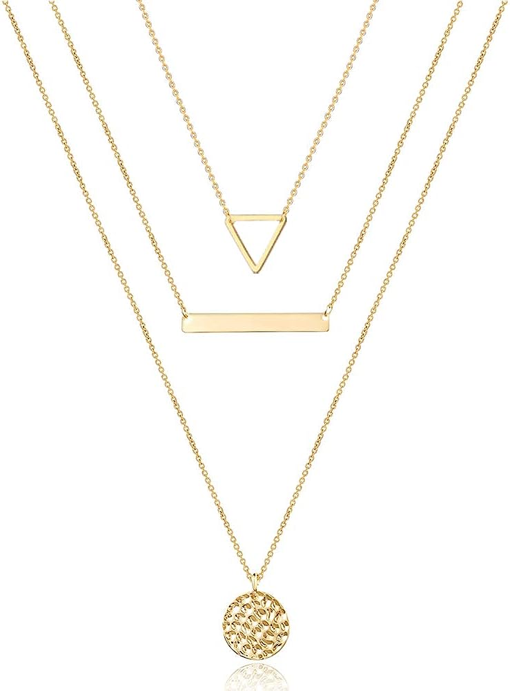 Turandoss Dainty Layered Choker Necklace, Handmade 14K Gold Plated Y Pendant Necklace Multilayer Bar Disc Necklace Adjustable Layering Choker Necklaces for Women - Premium Jewelry from Concordia Style Boutique - Just $21.17! Shop now at Concordia Style Boutique