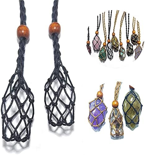 Crystal Cage Necklace Holder - Stone Cage for Crystals, Necklace Cord for Crystal, Quartz Raw Stone Crystal Pendants Necklace Rope Adjustable Quartz Raw Stone Cord (1pcs-Black) - Premium Necklace Holder from Concordia Style Boutique - Just $12.48! Shop now at Concordia Style Boutique