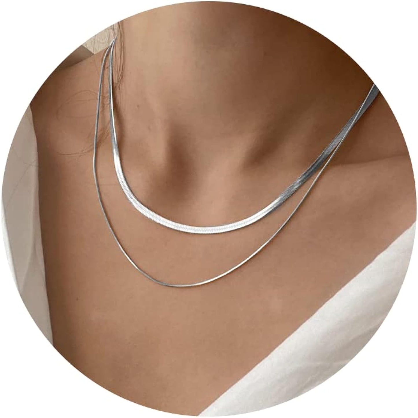 CHESKY 14K Gold/Silver Plated Snake Chain Necklace Herringbone Necklace Gold Choker Necklaces for Women Girl Gifts Jewelry 1.5/3/5MM(W) 14"/16"(L) - Premium  from Concordia Style Boutique - Just $22.58! Shop now at Concordia Style Boutique