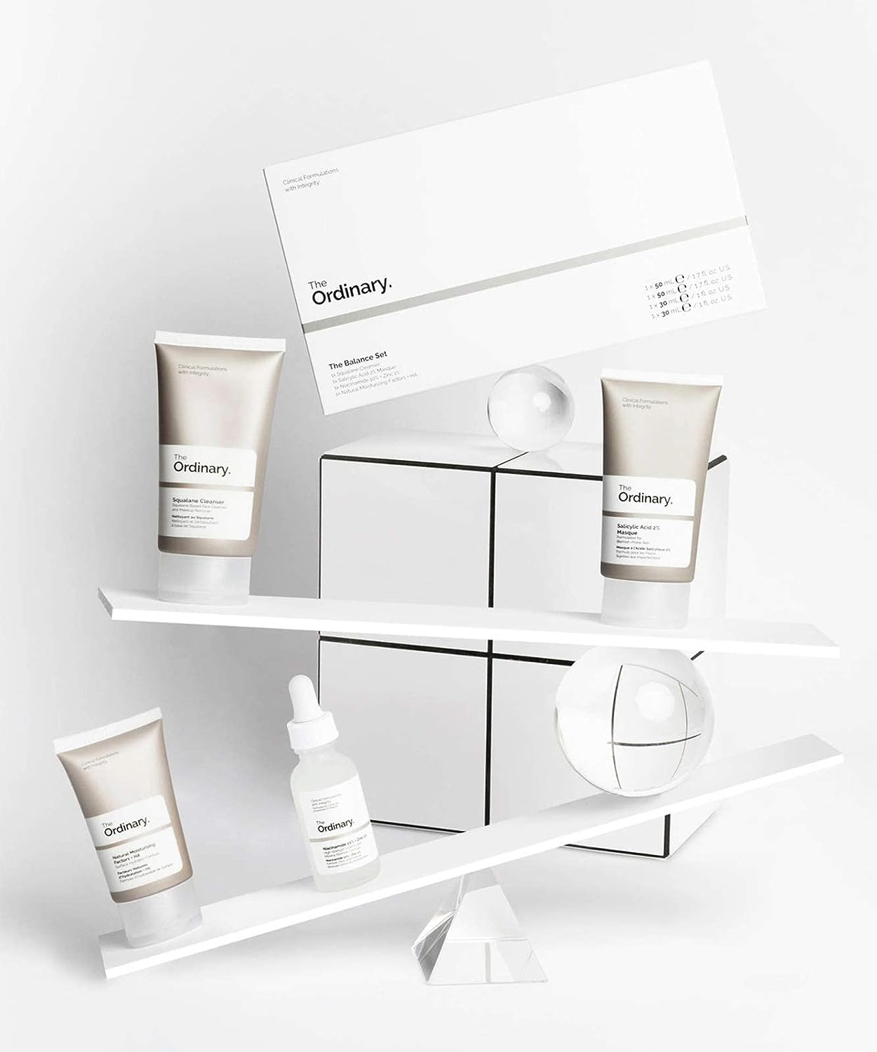 The Ordinary The Balance Set (4 Pcs: Squalance Cleanser + Salicylic Acid 2% Masque + Niacinamide 10% + Zinc 1% + Natural Moisturizing Factors + HA) - Premium  from Concordia Style Boutique - Just $55.07! Shop now at Concordia Style Boutique