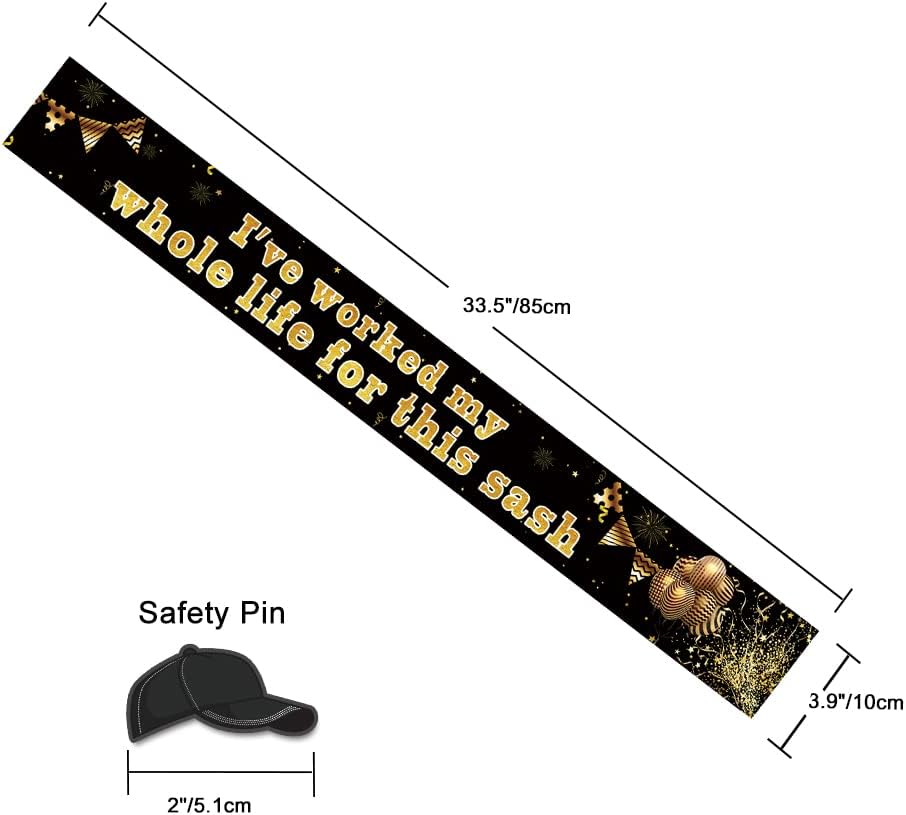 Retirement Party Decorations and Supplies, Black and Gold Retirement Sash for Women & Men, Retirement Party Novelty Retired Sash for Retiree, Officially Retirement Gifts, Retirement Party Favor - Premium sash from Concordia Style Boutique - Just $17.34! Shop now at Concordia Style Boutique