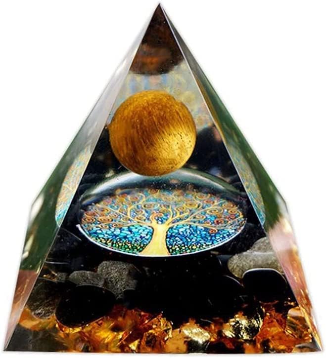 Moonstone Crystal Orgone Pyramid - Lapis Lazuli Ball Tai Chi - Ogan Crystal Energy Tower - Nature Reiki Healing Chakra Crushed Stone Jewelry - 5cm - Premium Orgone Pyramid from Concordia Style Boutique - Just $10.78! Shop now at Concordia Style Boutique