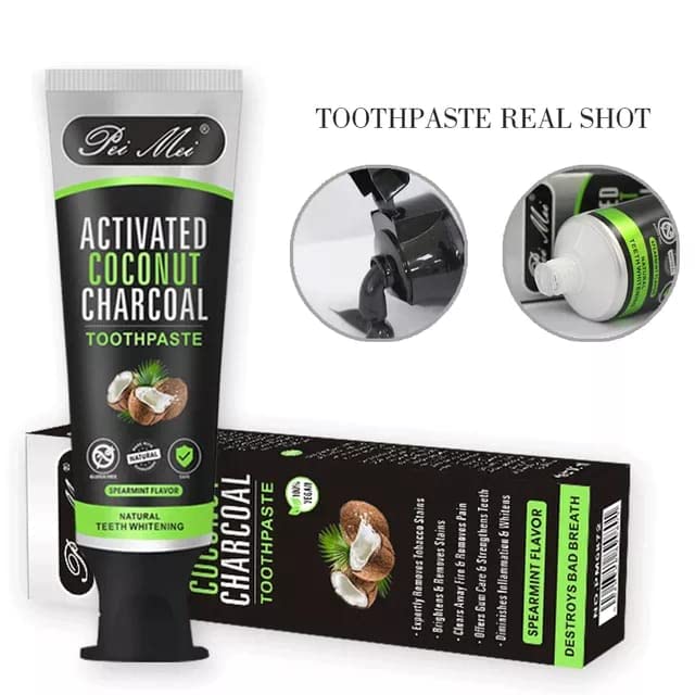 Activated Coconut Charcoal Toothpaste Teeth Whitening Toothpaste, Vegan, Triclosan Free, Peroxide Free, SLS Free, Mint, 4 Ounce (1 Pack) - Premium toothpaste from Concordia Style Boutique - Just $25.12! Shop now at Concordia Style Boutique