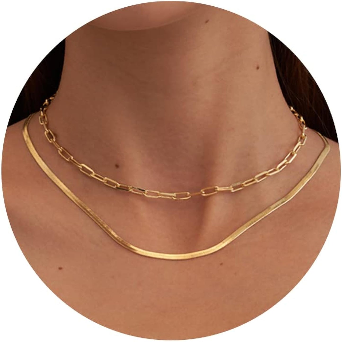 CHESKY 14K Gold/Silver Plated Snake Chain Necklace Herringbone Necklace Gold Choker Necklaces for Women Girl Gifts Jewelry 1.5/3/5MM(W) 14"/16"(L) - Premium Jewelry from Concordia Style Boutique - Just $22.58! Shop now at Concordia Style Boutique