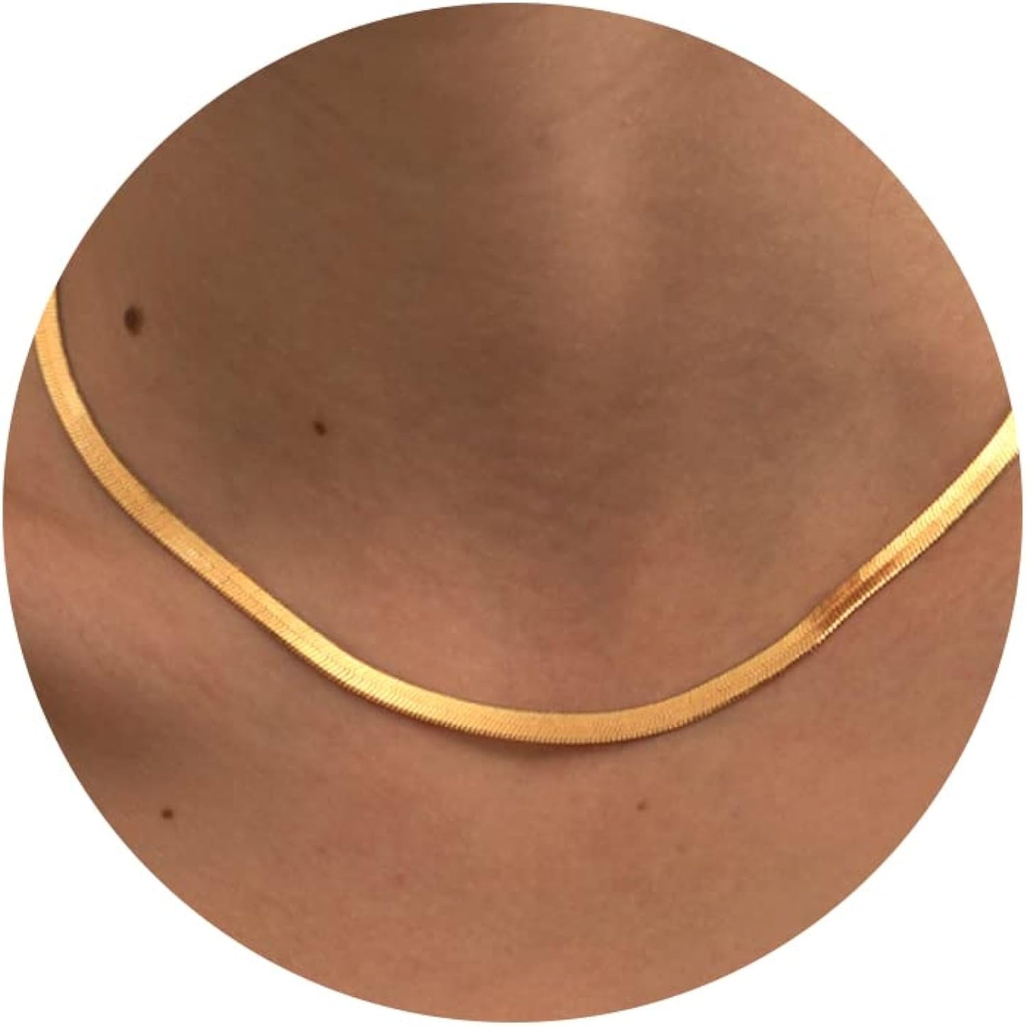 CHESKY 14K Gold/Silver Plated Snake Chain Necklace Herringbone Necklace Gold Choker Necklaces for Women Girl Gifts Jewelry 1.5/3/5MM(W) 14"/16"(L) - Premium  from Concordia Style Boutique - Just $22.58! Shop now at Concordia Style Boutique