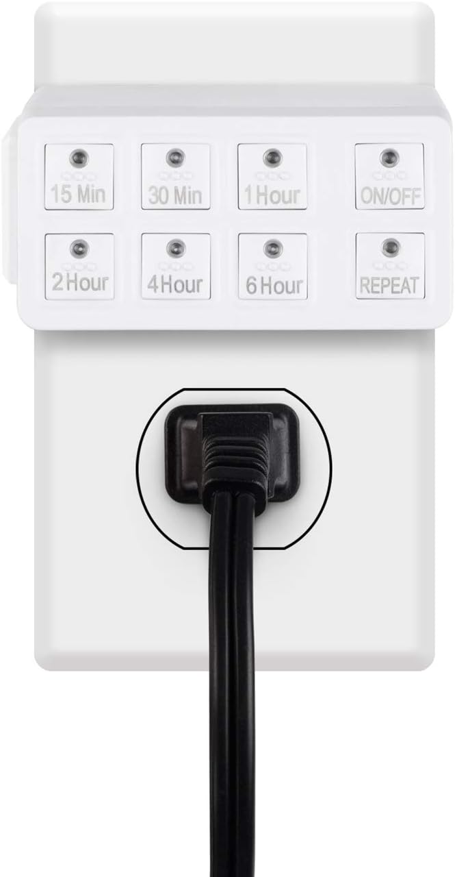 Indoor Countdown Timer with Repeat Function, Heavy Duty Accurate Compact Size for Charger Vacation Security, 3-Prong Grounded Outlet, 15A/1875W ½ HP ETL Listed - Premium Timers from Concordia Style Boutique - Just $25! Shop now at Concordia Style Boutique