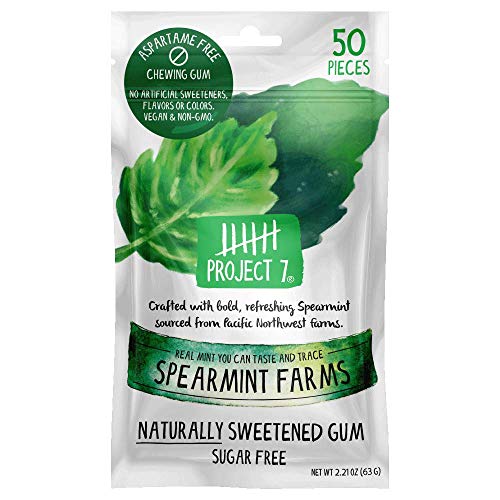 Project 7 - Chewing Gum - Aspartame Free, Sugar-Free & Low Carb | Long Lasting, Vegan, Non-GMO (Superfresh Spearmint, 50 Count (Pack of 1)) - Premium chewing gum from Concordia Style Boutique - Just $9.27! Shop now at Concordia Style Boutique