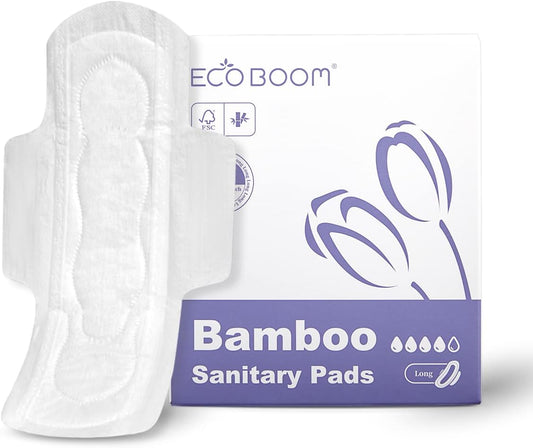 Bamboo Viscose Sanitary Pads with Wings 100% Natural Sanitary Pads Chlorine and Fragrance Free Heavy Absorbency Sanitary Napkins for Women 8 Count - Premium Sanitary Napkins from Concordia Style Boutique - Just $14.30! Shop now at Concordia Style Boutique