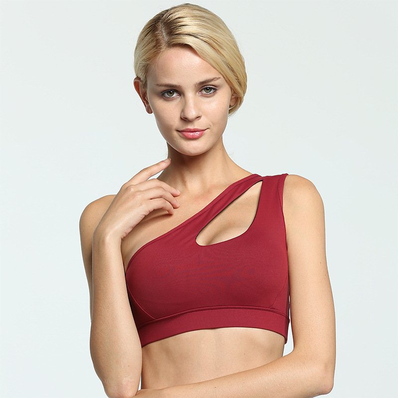 Sexy One Shoulder Yoga Bras Women Sports Top - Premium Sexy One Shoulder Yoga Bras Women Sports Top Crop Athletic Vest Push Up Underwear BH Sports Bra Sportswear Wire Free Gym Shirts from Concordia Style Boutique - Just $22.57! Shop now at Concordia Style Boutique