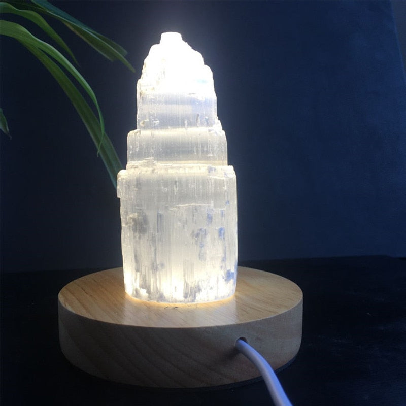 Natural quartz crystal selenite tower lamp - Premium  from Concordia Style Boutique - Just $11.93! Shop now at Concordia Style Boutique