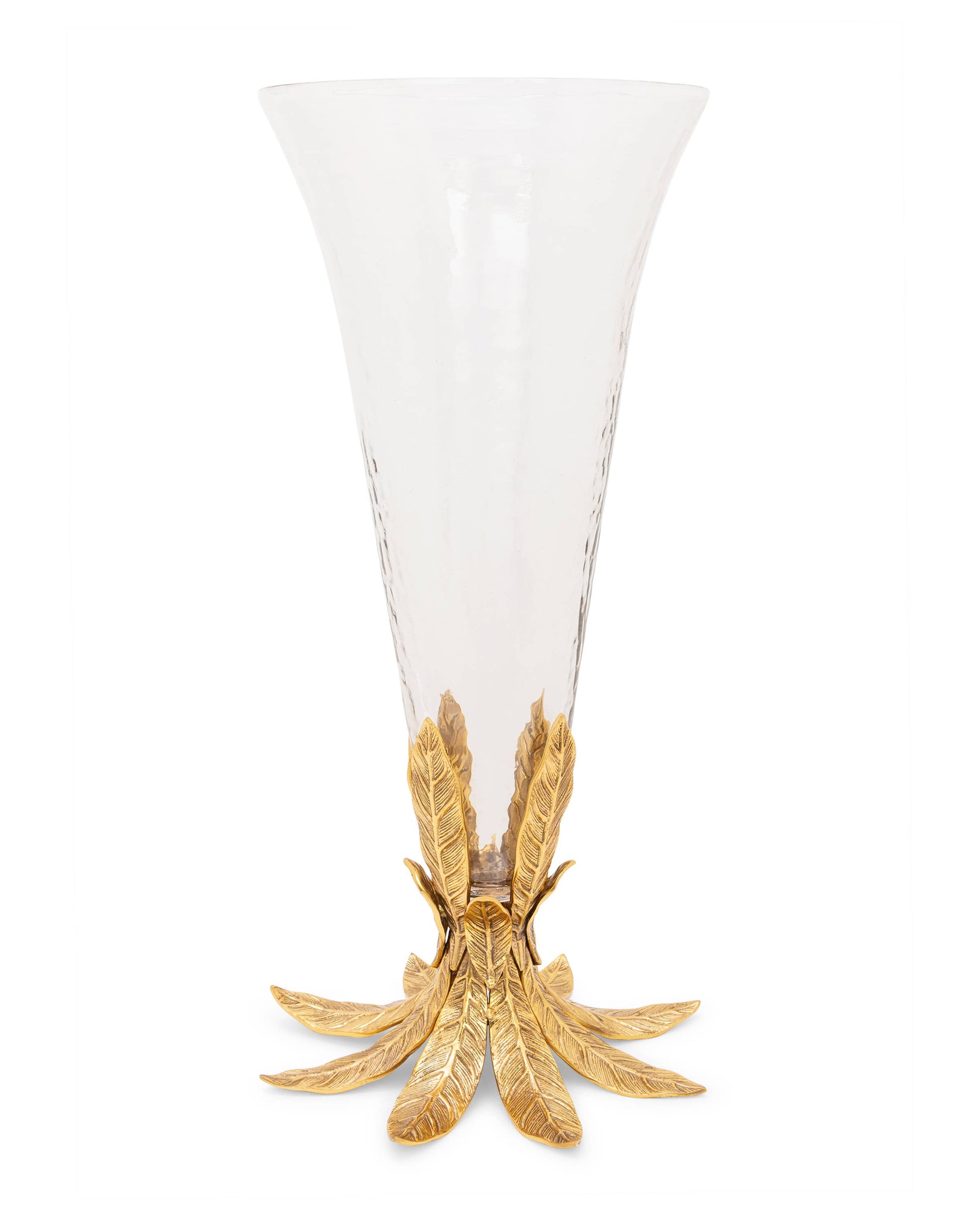 Glass Vase On Gold Leaf BaseHeart - Premium Home Living & Improvement from CLASSIC TOUCH DECOR INC. - Just $124.76! Shop now at Concordia Style Boutique