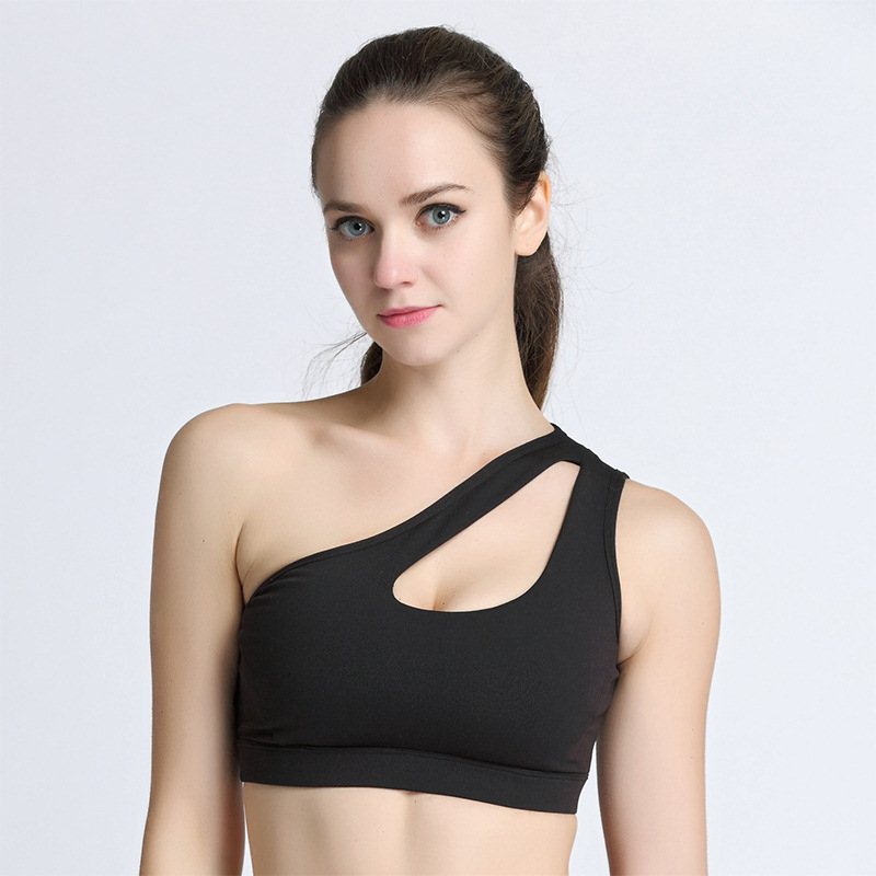 Sexy One Shoulder Yoga Bras Women Sports Top - Premium Sexy One Shoulder Yoga Bras Women Sports Top Crop Athletic Vest Push Up Underwear BH Sports Bra Sportswear Wire Free Gym Shirts from Concordia Style Boutique - Just $22.57! Shop now at Concordia Style Boutique