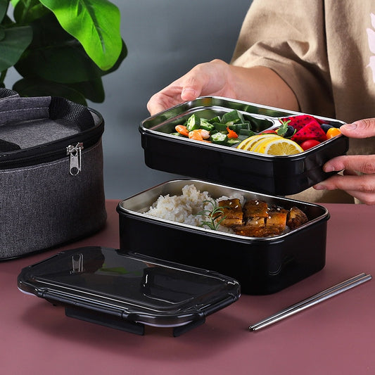 Stainless Steel Bento Lunch Box: Single or Double Layer - Premium Stainless Steel Bento Lunch Box: Single or Double Layer from Concordia Style Boutique - Just $20.93! Shop now at Concordia Style Boutique