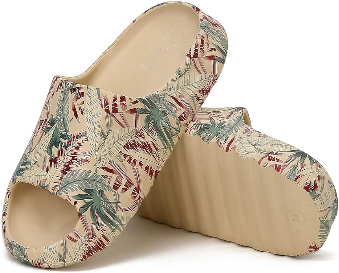 Platform Pillow Slippers Slides for Women and Men, EVA Anti-Slip Cloud Slippers Lightweight Spa Open Toe Shower Sandals for Indoor & Outdoor - Premium Shoes from Concordia Style Boutique - Just $26.96! Shop now at Concordia Style Boutique