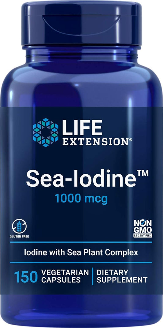 Sea-Iodine 1000 mcg – Iodine Supplement Without Salt – Iodine From Organic kelp and Bladder Wrack Extracts - Gluten-Free, Non-GMO, Vegetarian - 60 Capsules - Premium Sea-Iodine from Concordia Style Boutique - Just $10.99! Shop now at Concordia Style Boutique