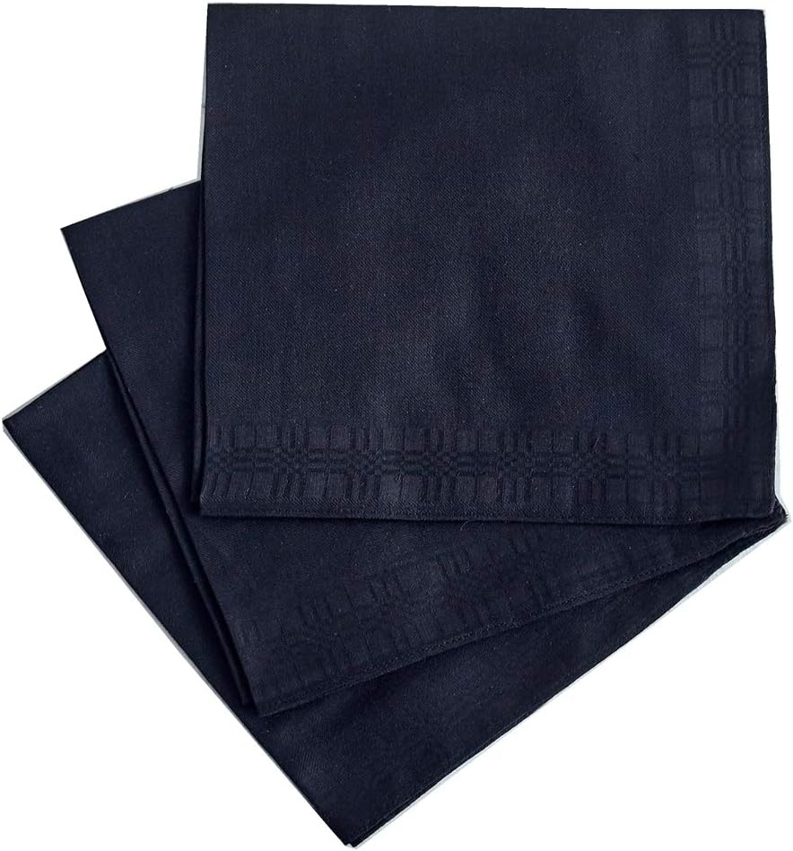 Men's Handkerchiefs,100% Soft Cotton,Black Hankie,Pack of 6 - Premium  from Concordia Style Boutique - Just $12.12! Shop now at Concordia Style Boutique