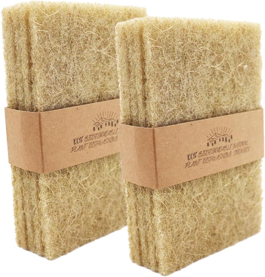 Natural Scouring Pads 10 Pack- Dish Scrubber Non-Scratch Sisal Cleaning Scrub Pads, Eco-Friendly Glass Coconut Fiber Kitchen Scrubbers for Pans and Pots, Compostable, Biodegradable (10 Pack) - Premium  from Concordia Style Boutique - Just $12.28! Shop now at Concordia Style Boutique