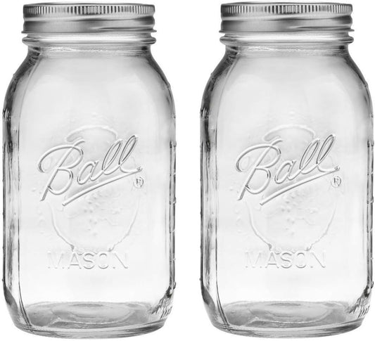 Ball Regular Mouth 32-Ounces Mason Jar with Lids and Bands, Clear (Pack Of 2) - Premium Mason Jar with Lids from Concordia Style Boutique - Just $19! Shop now at Concordia Style Boutique