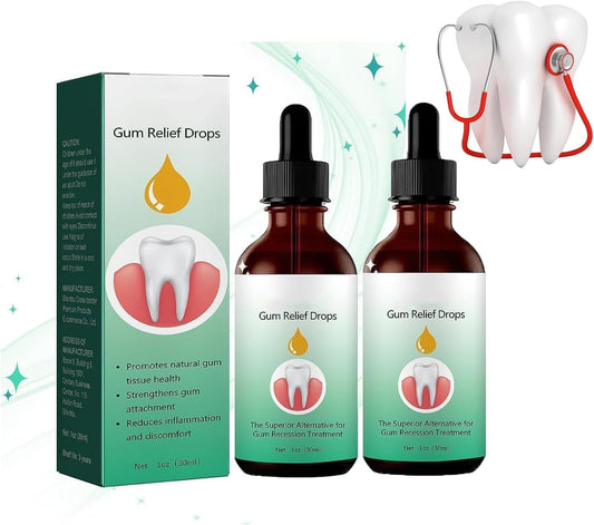 Gum Relief Drops, DentiZen Gum Regrowth Drops, Gum Treatment for Receding Gums, Oil Pulling for Teeth and Gums (2Pcs) - Premium Gum Relief Drops from Concordia Style Boutique - Just $16.13! Shop now at Concordia Style Boutique