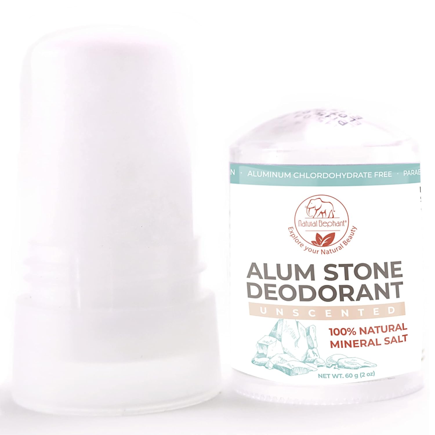 Natural Elephant Alum Stone Deodorant Stick 60g (2 oz) Natural Unscented Aluminum Free Salt Stone for Men and Women - Premium Deodorant from Concordia Style Boutique - Just $14.86! Shop now at Concordia Style Boutique