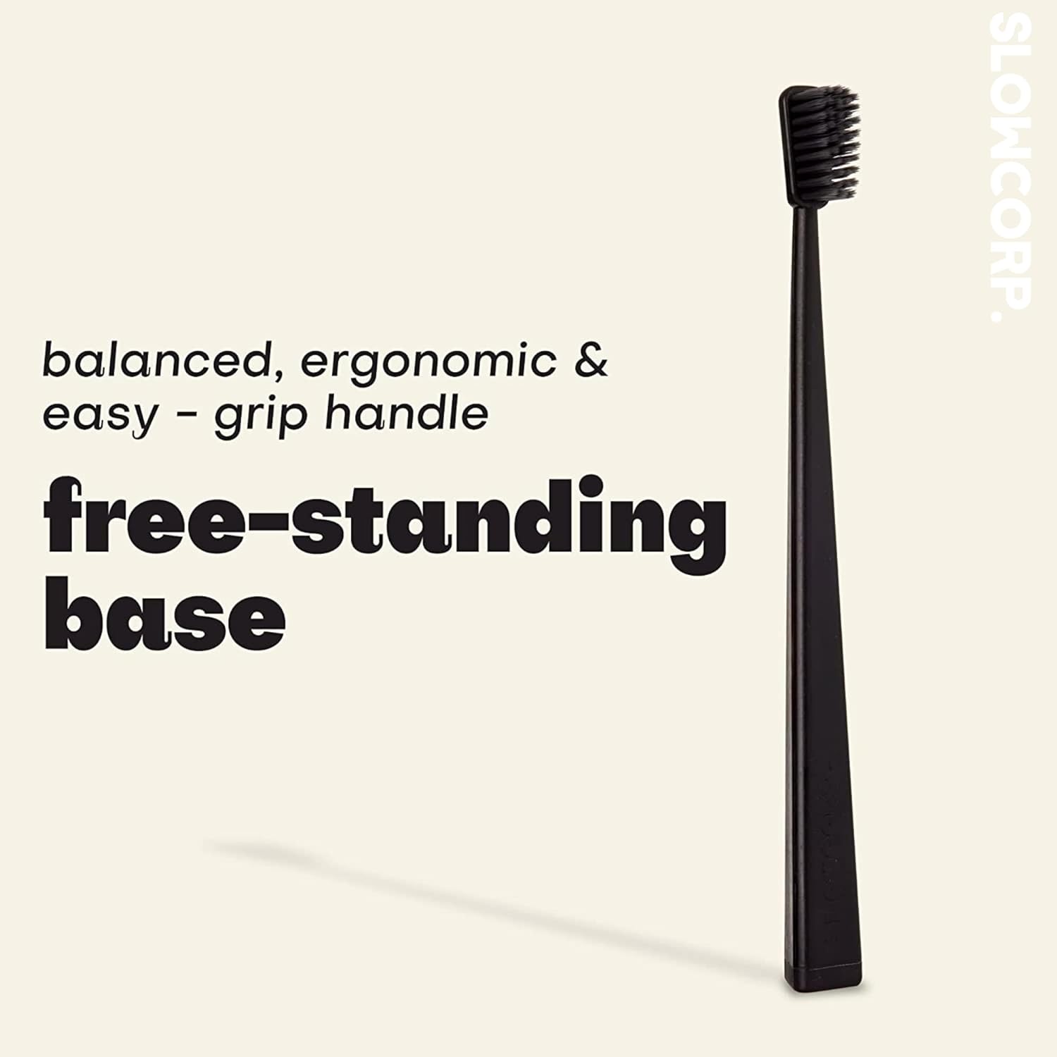 Soft Charcoal Bristle Toothbrush, Free-Standing Base for Kids and Adults, BPA-Free, Natural Teeth Whitening Dental Care, Vegan Certified (Black) - Premium toothbrush from Concordia Style Boutique - Just $8.05! Shop now at Concordia Style Boutique