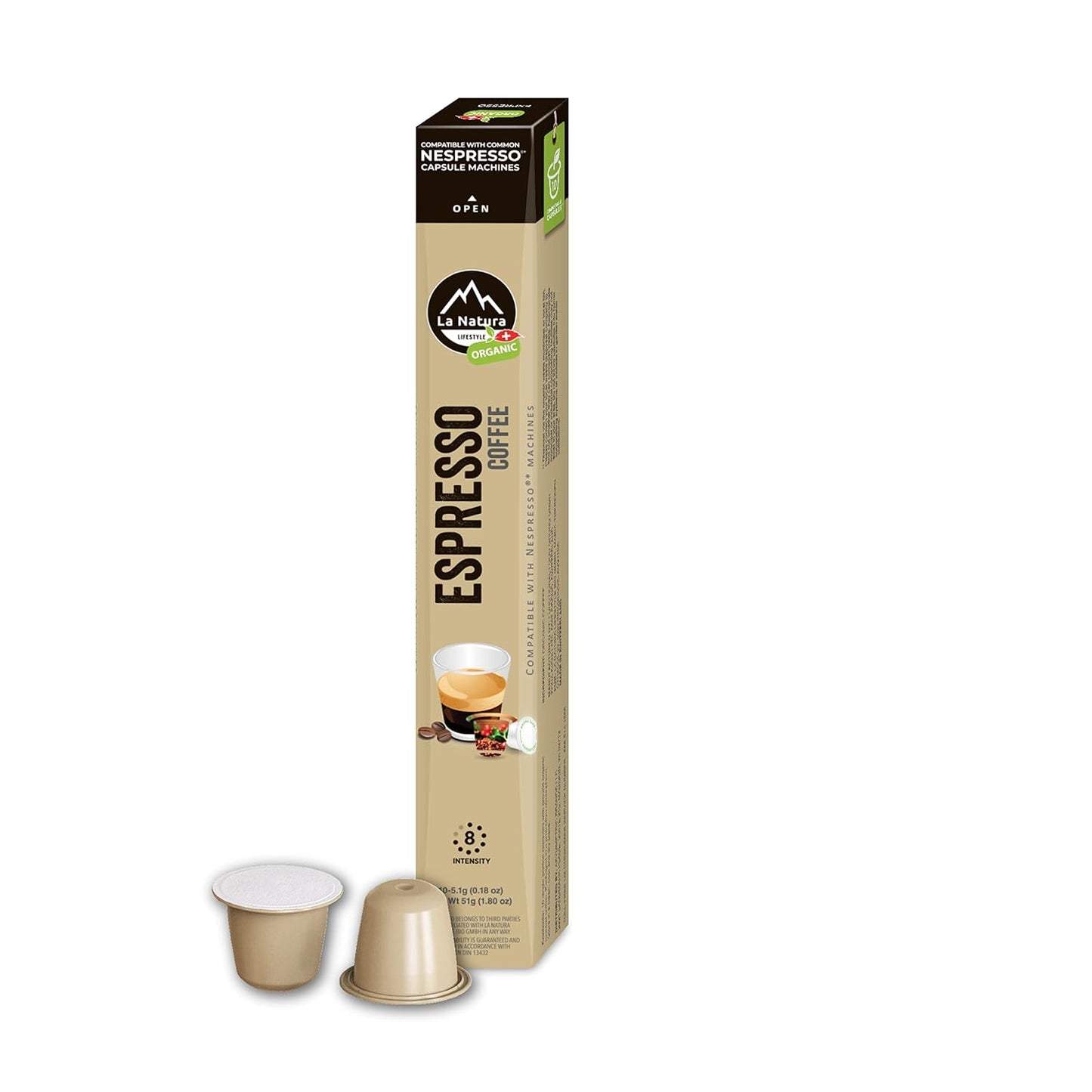 La Natura Organic Espresso Intenso Coffee Pods - Dark Roast Arabica Coffee Capsules for Nespresso Original Line Machines - Compostable Capsules, Aluminum-Free - Single-Serve Pods (10 Count) - Premium Espresso Capsules from Concordia Style Boutique - Just $10.62! Shop now at Concordia Style Boutique