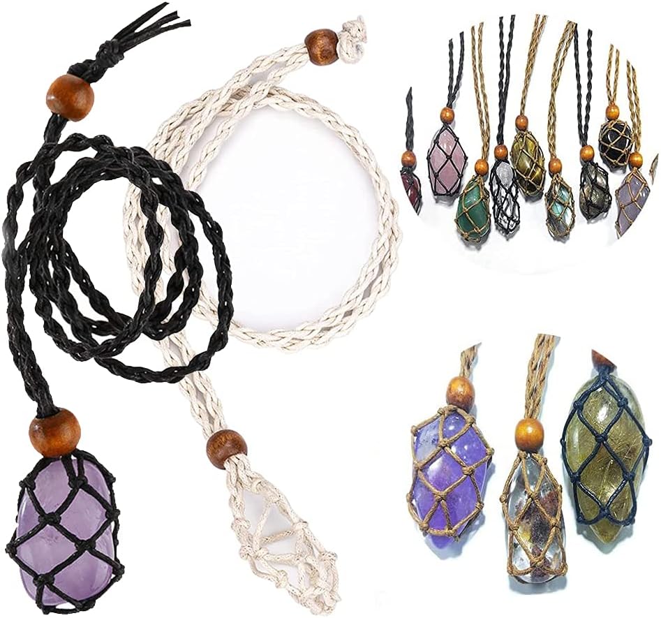 Crystal Cage Necklace Holder - Stone Cage for Crystals, Necklace Cord for Crystal, Quartz Raw Stone Crystal Pendants Necklace Rope Adjustable Quartz Raw Stone Cord (1pcs-Black) - Premium Necklace Holder from Concordia Style Boutique - Just $12.48! Shop now at Concordia Style Boutique