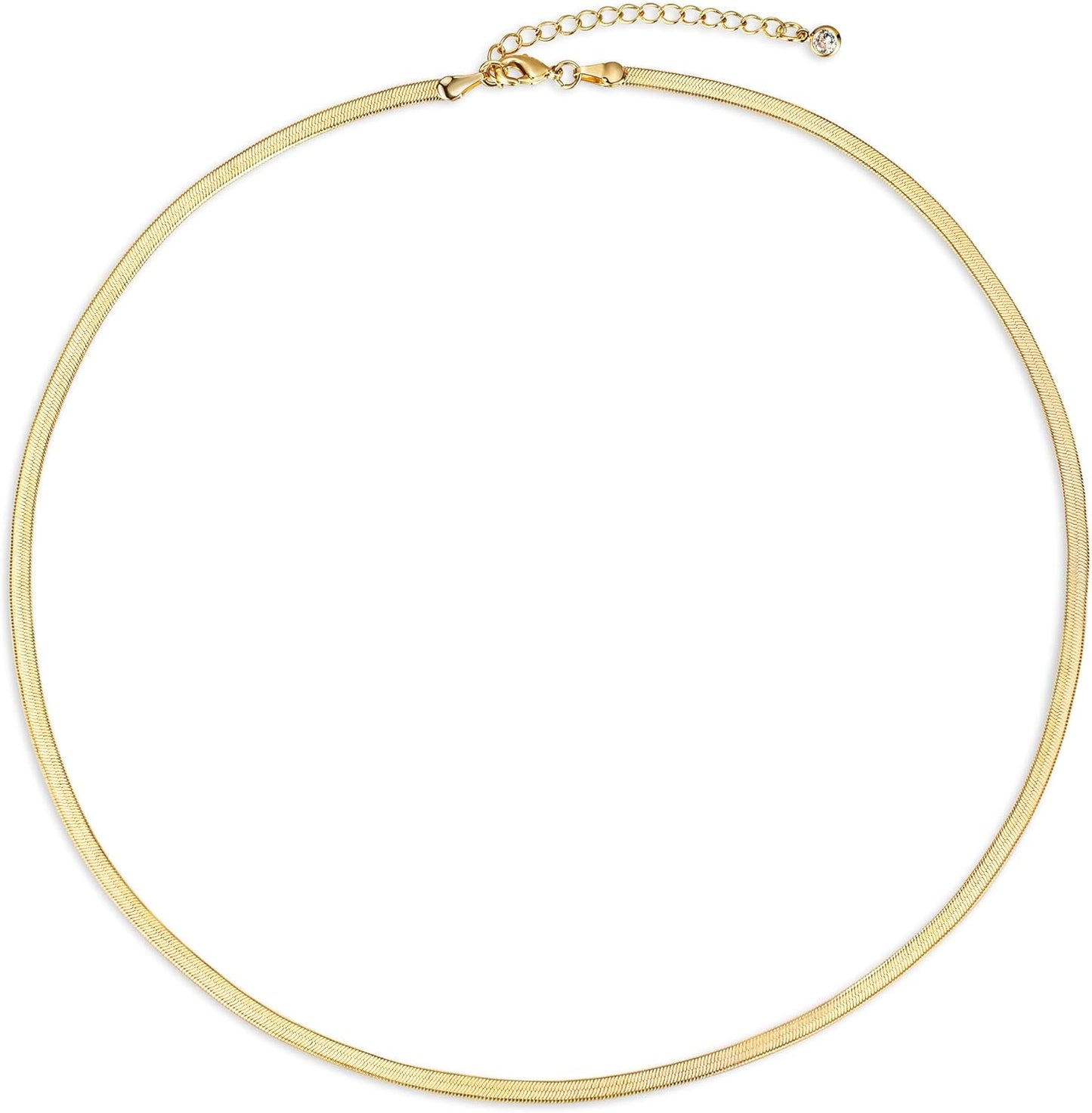 CHESKY 14K Gold/Silver Plated Snake Chain Necklace Herringbone Necklace Gold Choker Necklaces for Women Girl Gifts Jewelry 1.5/3/5MM(W) 14"/16"(L) - Premium Jewelry from Concordia Style Boutique - Just $22.58! Shop now at Concordia Style Boutique